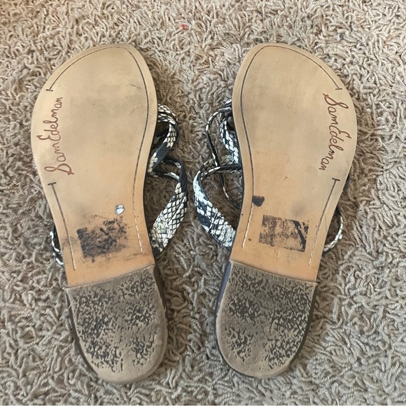 Sam Edelman Georgette Slide Sandal Flats Leather Snake Print Women’s Size 9 EUC - Picture 7 of 9